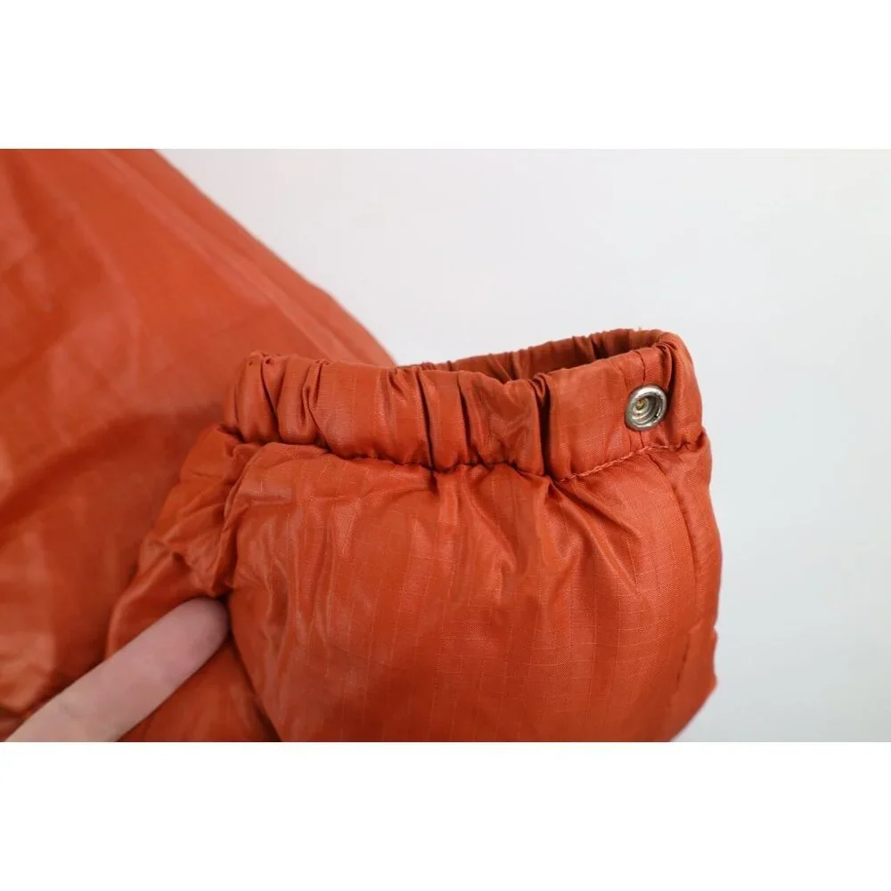 Vtg 70s Streetwear Mens XL Distressed Full Zip Winter Puffer Jacket Orange USA - Picture 13 of 16